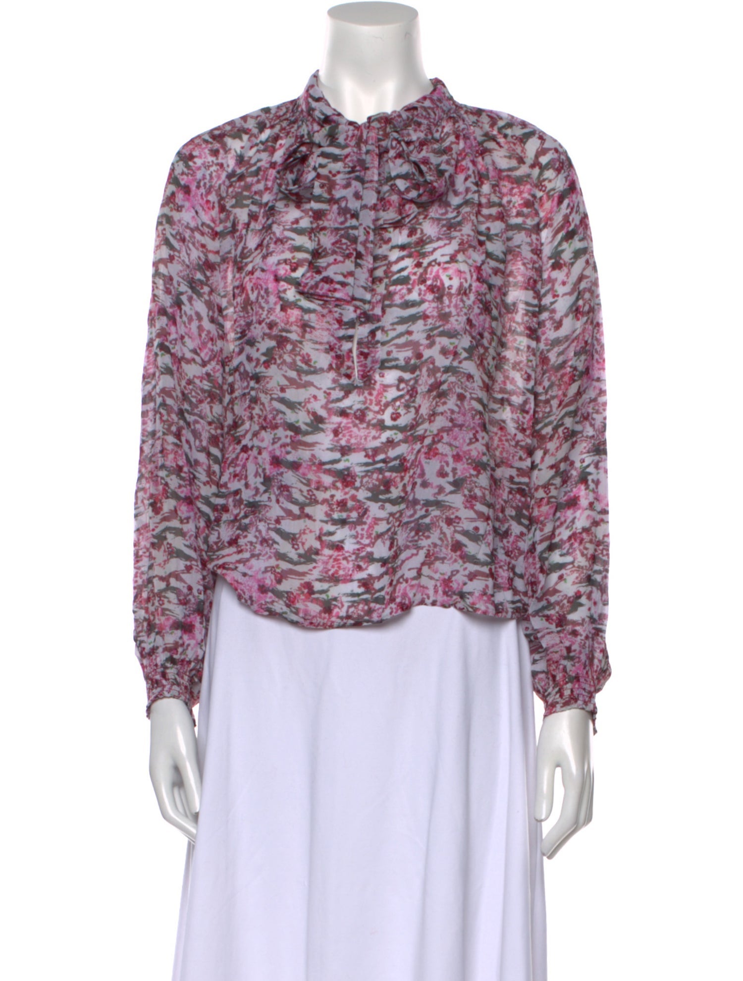 Iro Printed Mock Neck Blouse w/ Tags
