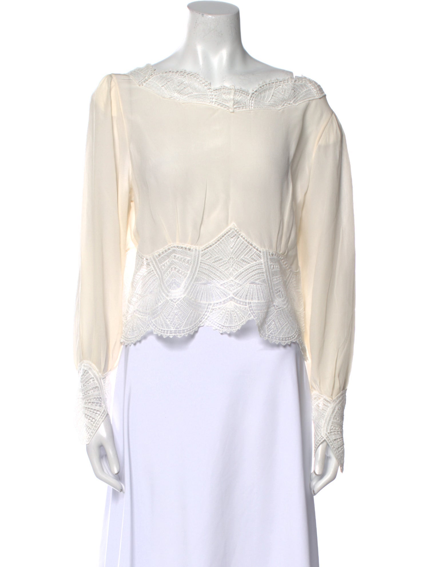 Iro Silk Bateau Neckline Crop Top