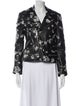 Iro Leather Floral Print Biker Jacket