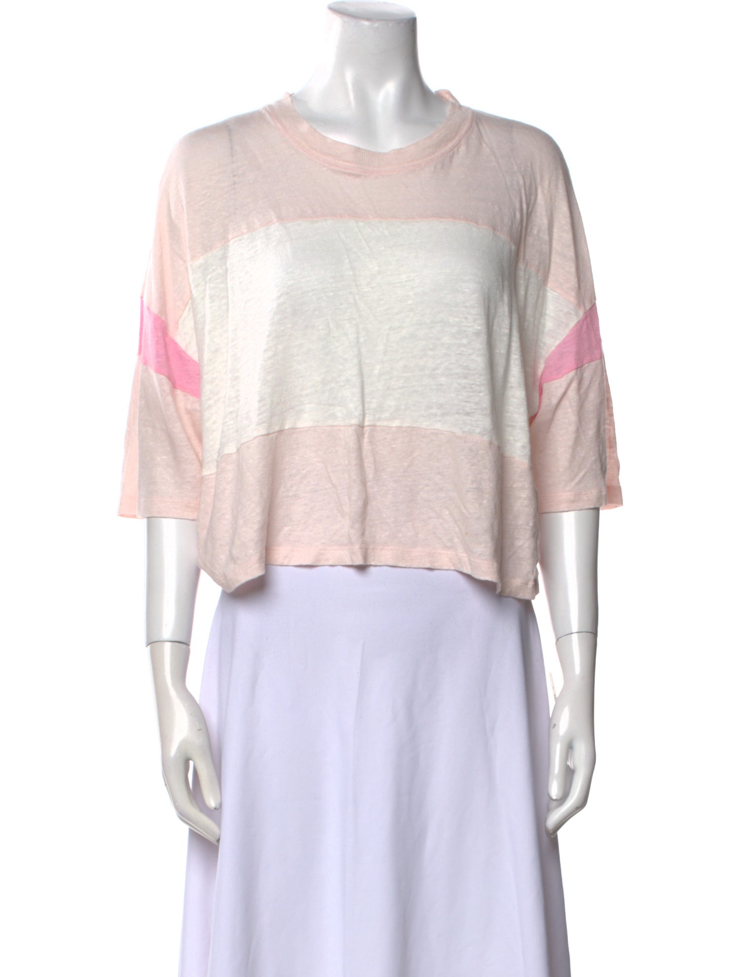 Iro Linen Striped Crop Top