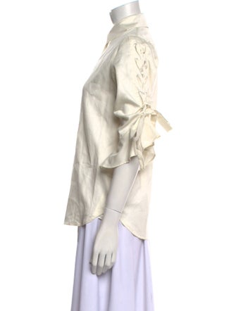 Iro Three-Quarter Sleeve Button-Up Top