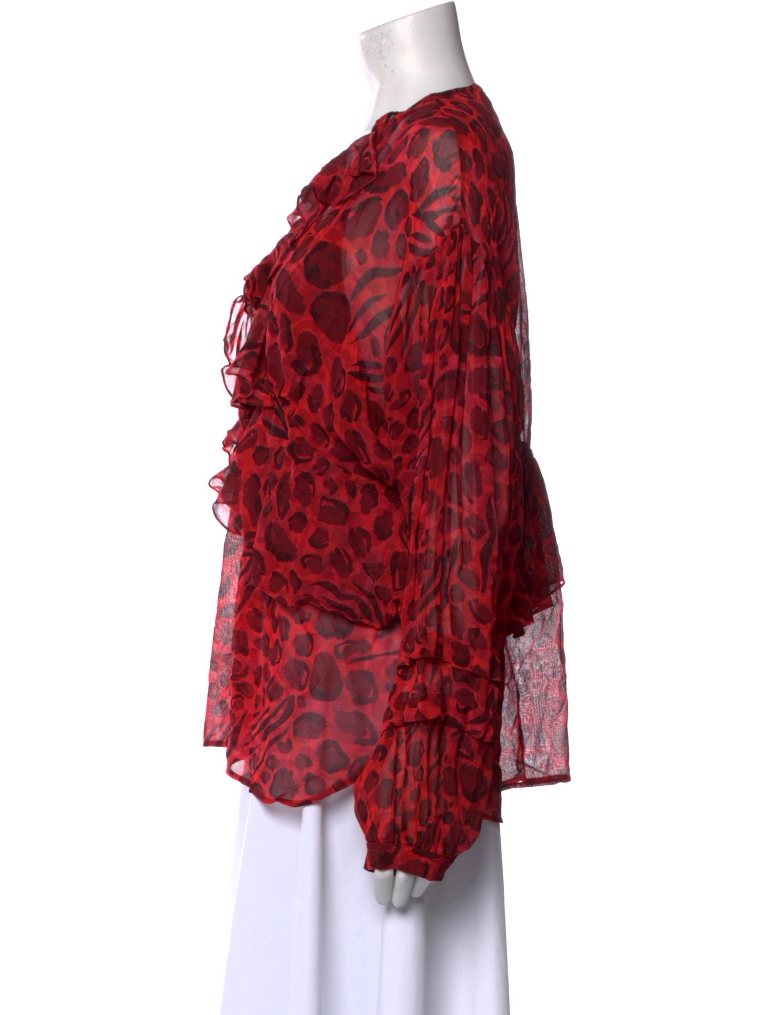 Iro Animal Print V-Neck Blouse