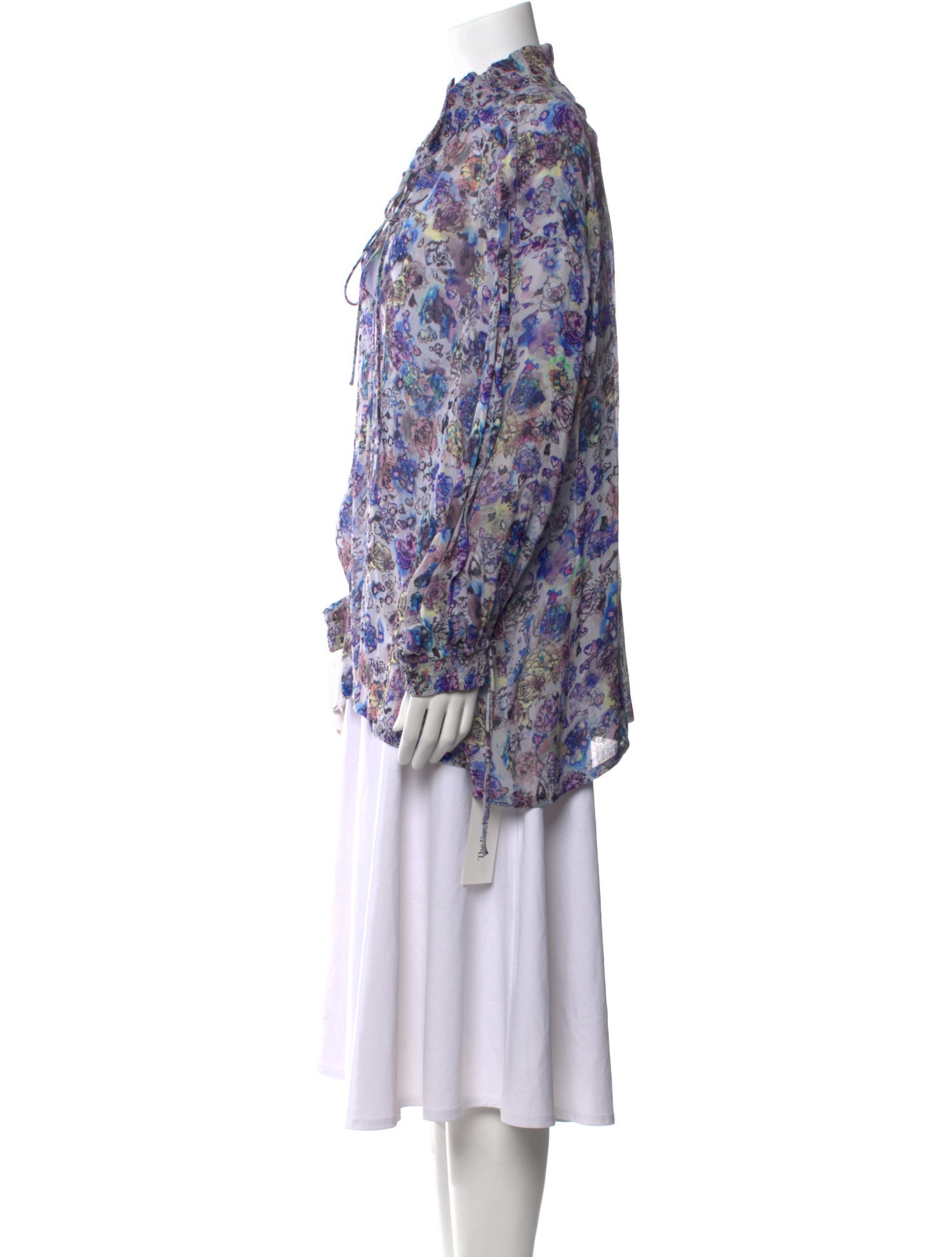 Iro Printed Mock Neck Blouse