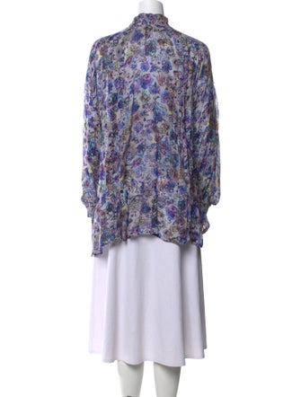 Iro Printed Mock Neck Blouse