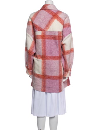 Iro Wool Plaid Print Trench Coat