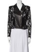 Iro Lamb Leather Lace Pattern Biker Jacket