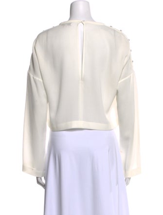 Iro Crew Neck Long Sleeve Crop Top