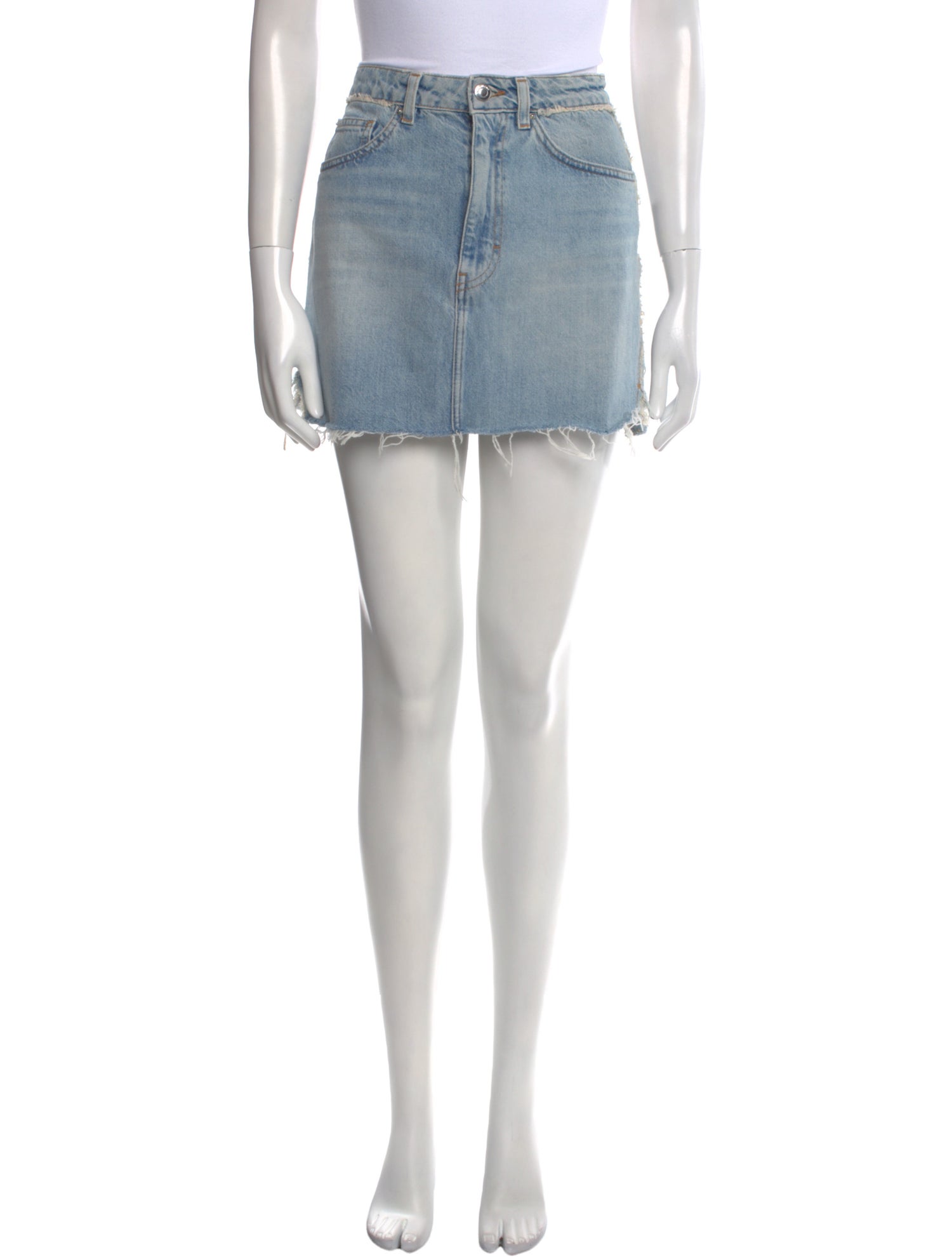 Iro Distressed Accents Mini Skirt