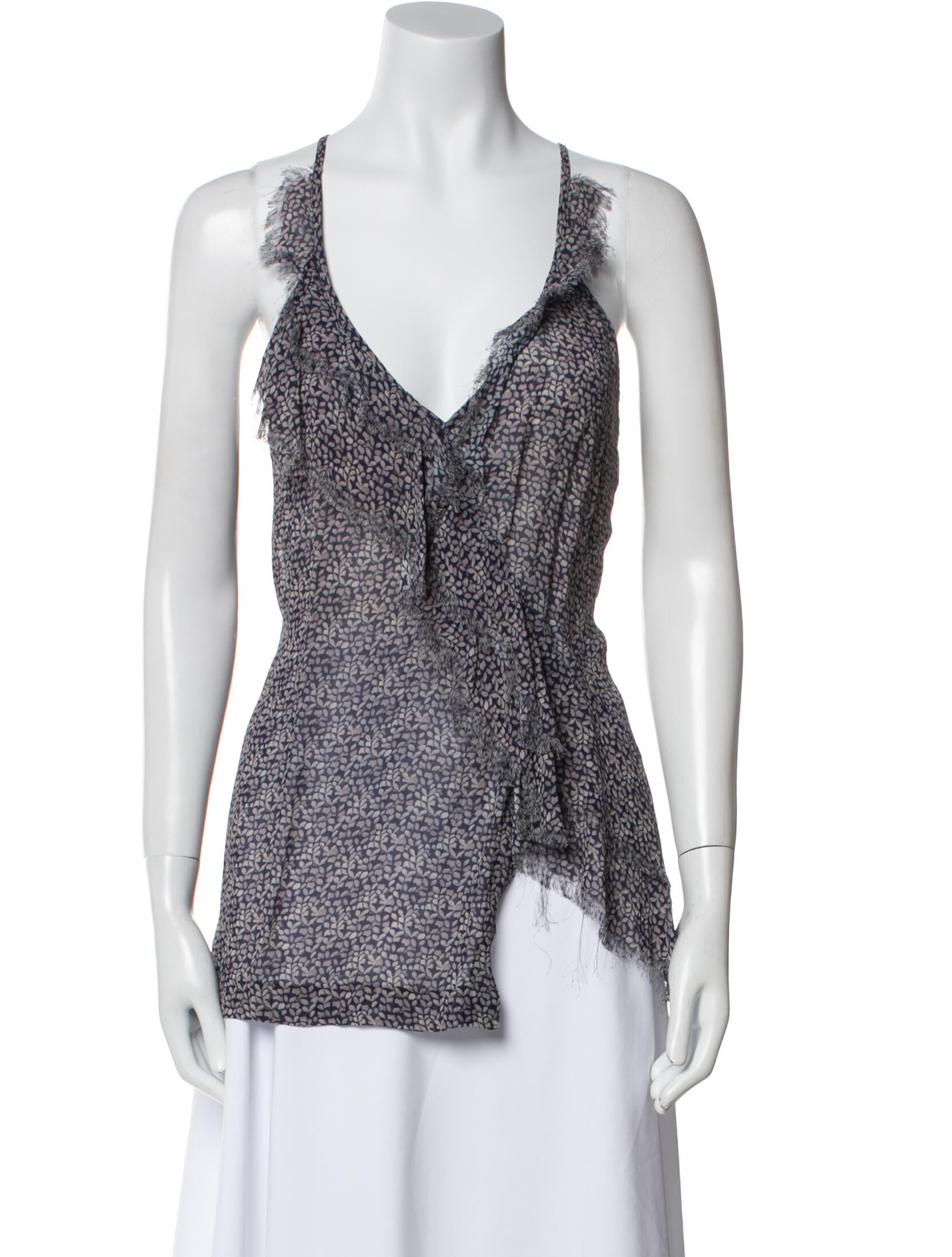 Iro Printed V-Neck Top