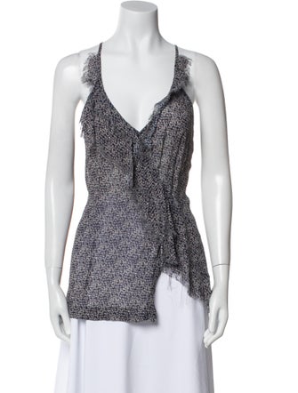 Iro Printed V-Neck Top