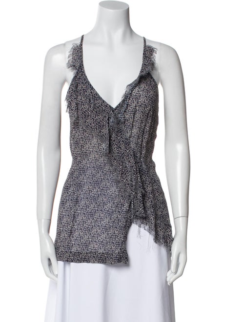 Iro Printed V-Neck Top