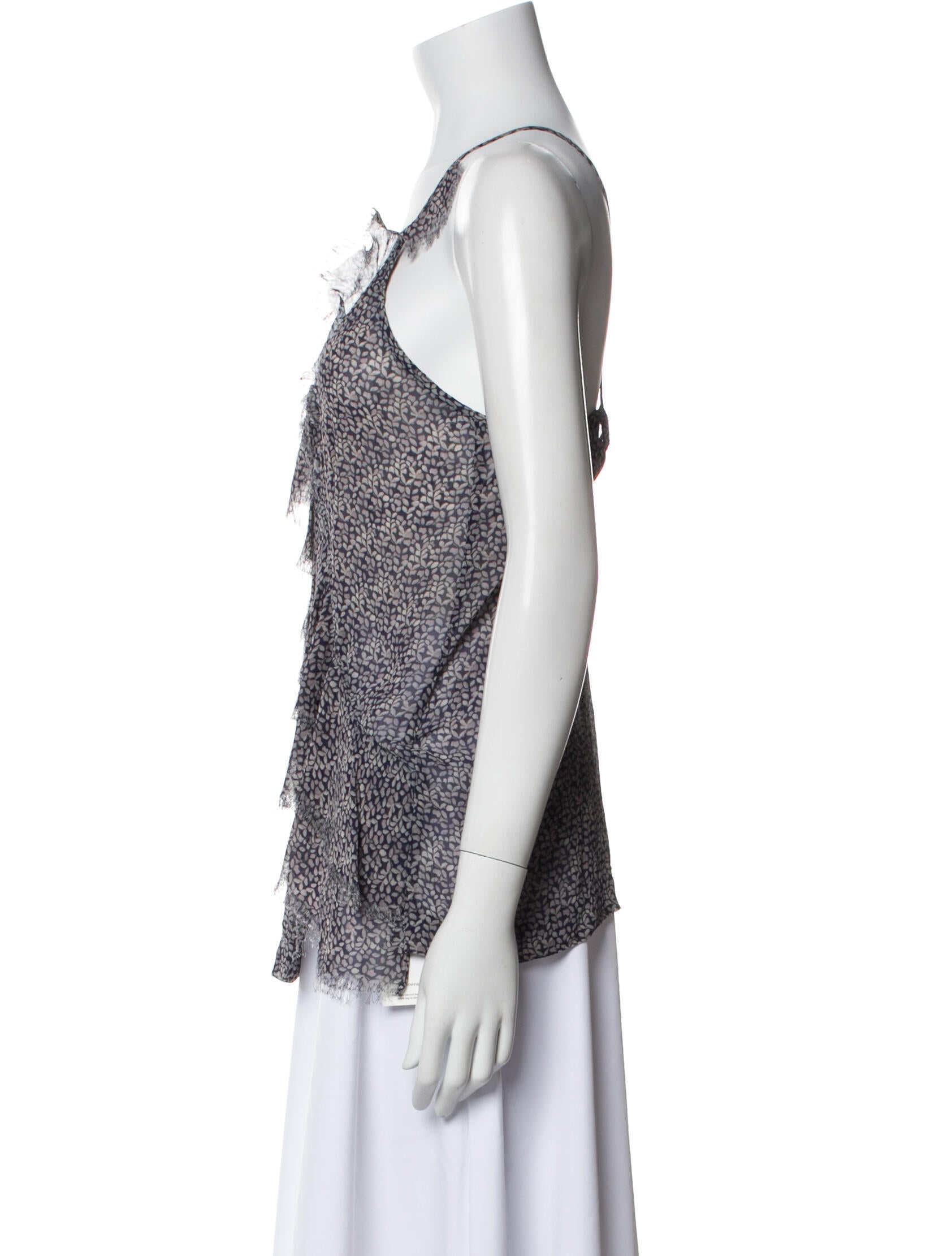 Iro Printed V-Neck Top