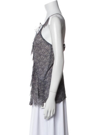 Iro Printed V-Neck Top