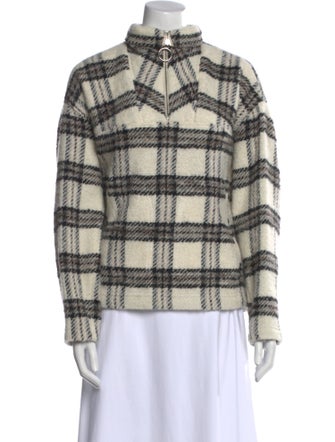 Iro Plaid Print Mock Neck Sweatshirt