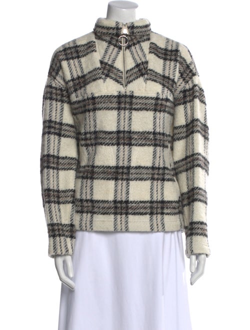 Iro Plaid Print Mock Neck Sweatshirt