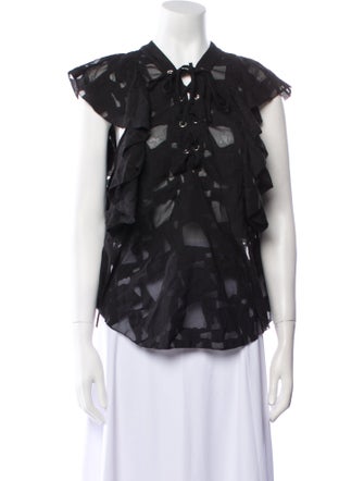 Iro Printed V-Neck Blouse