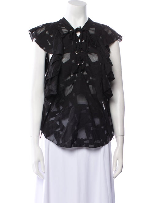Iro Printed V-Neck Blouse