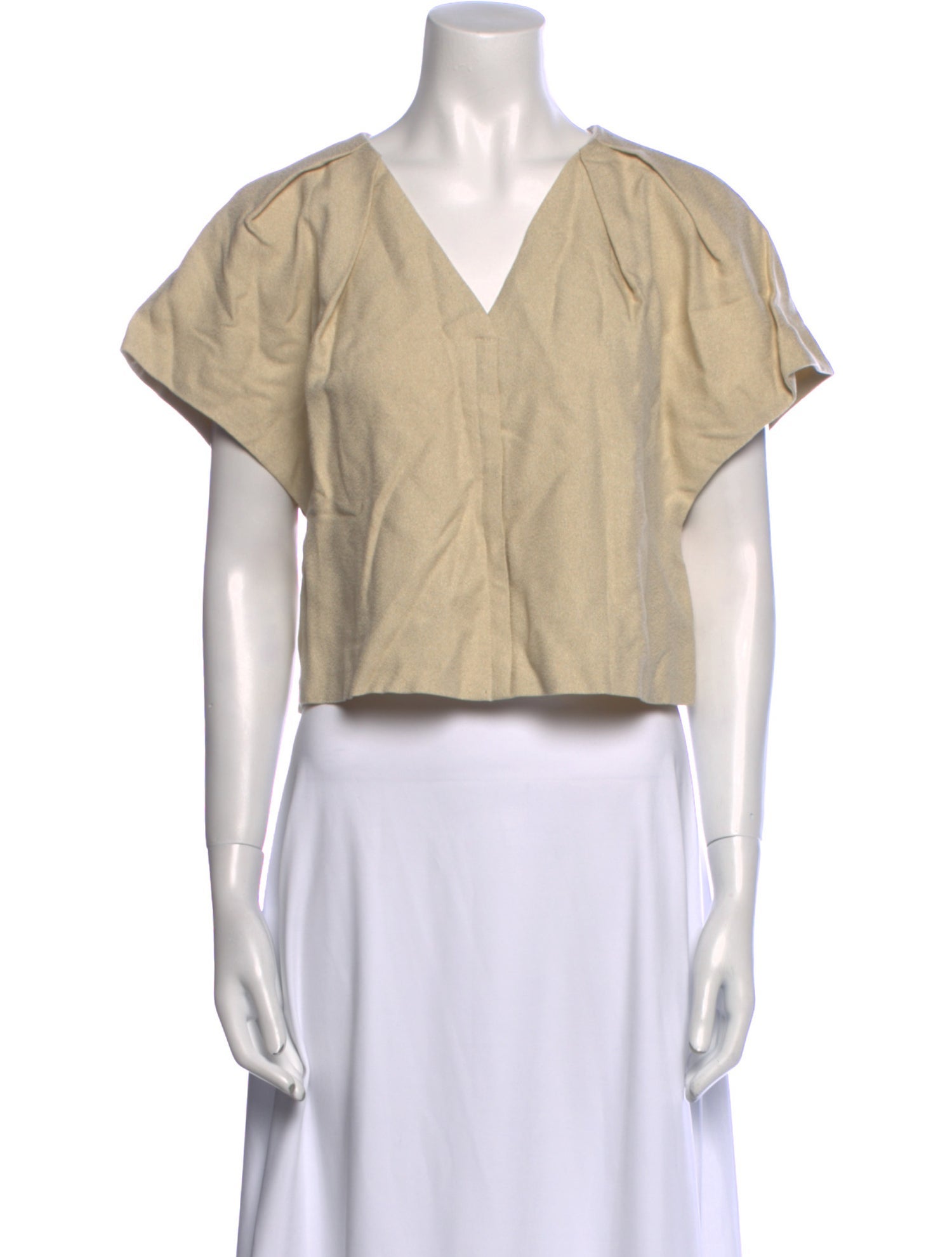 Iro V-Neck Short Sleeve Crop Top