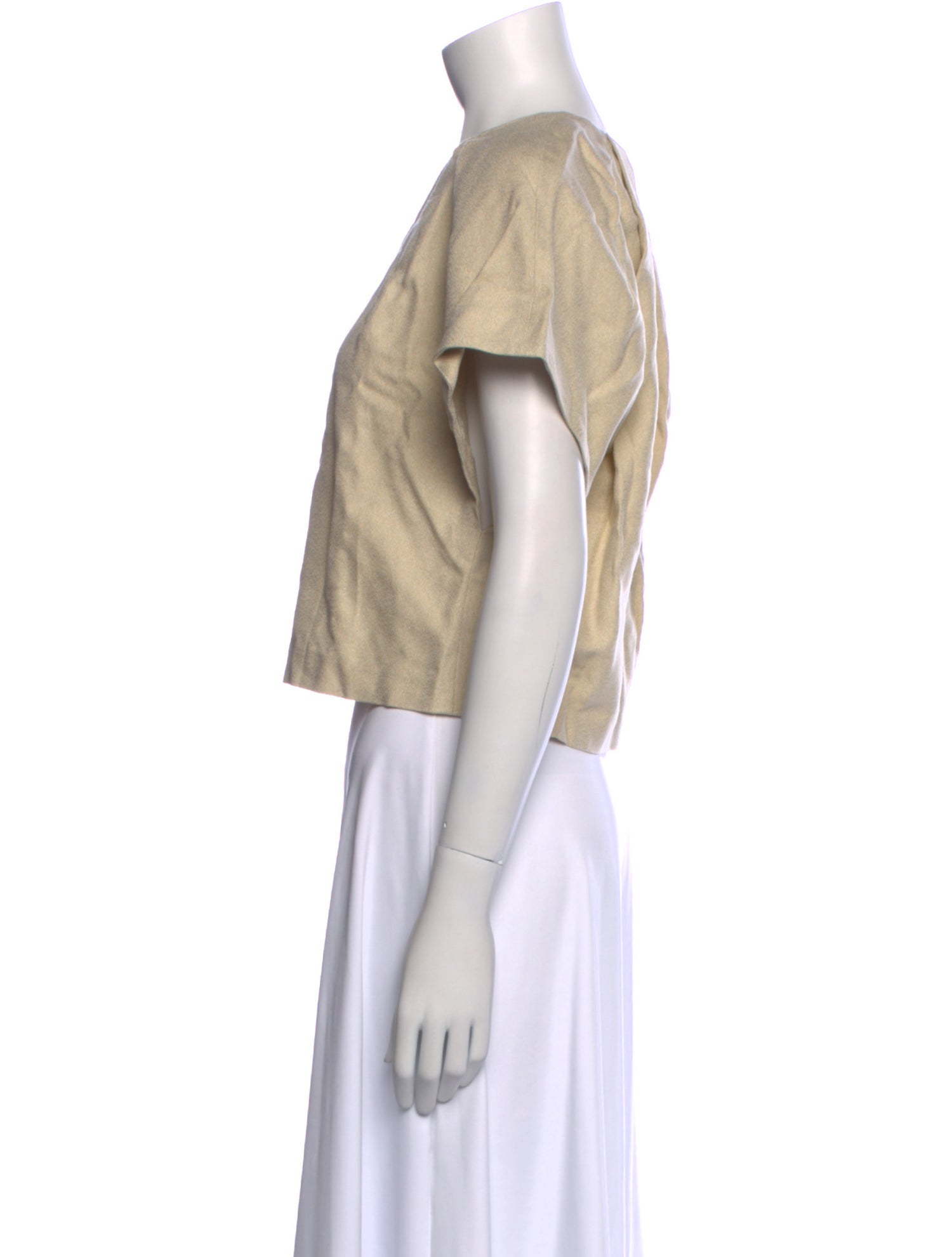 Iro V-Neck Short Sleeve Crop Top