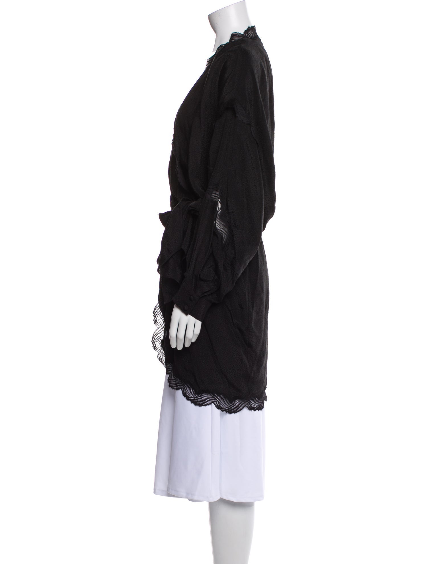 Iro Lace Trim Embellishment Robe