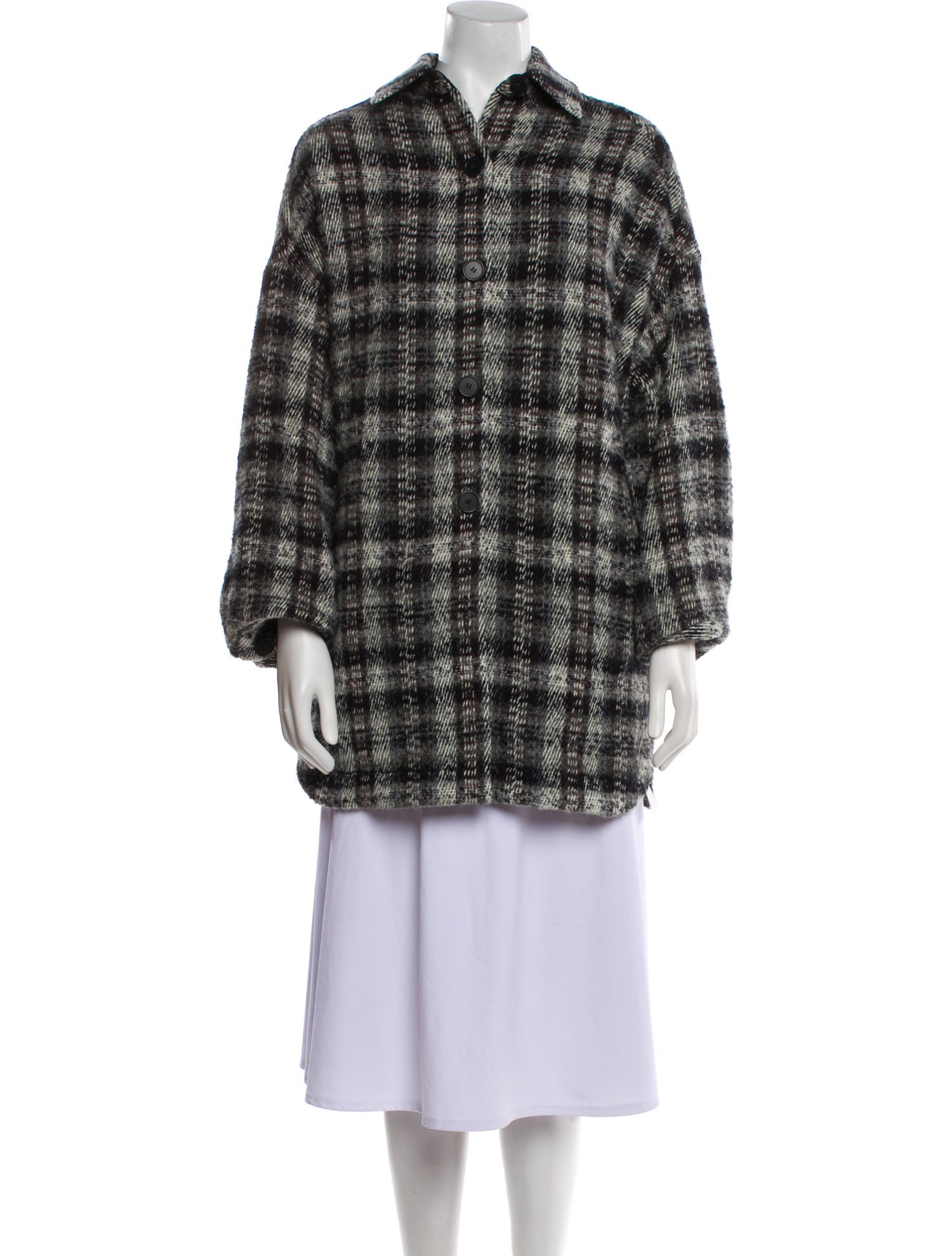 Iro Mohair Plaid Print Coat