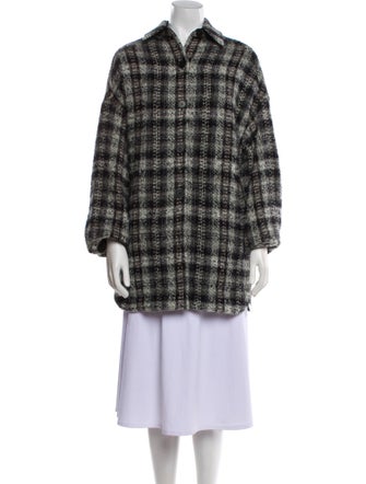 Iro Mohair Plaid Print Coat