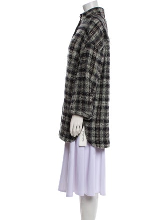 Iro Mohair Plaid Print Coat