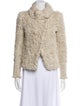 Iro Tweed Pattern Faux Fur Jacket