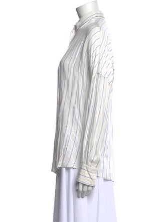 Iro Striped Long Sleeve Button-Up Top