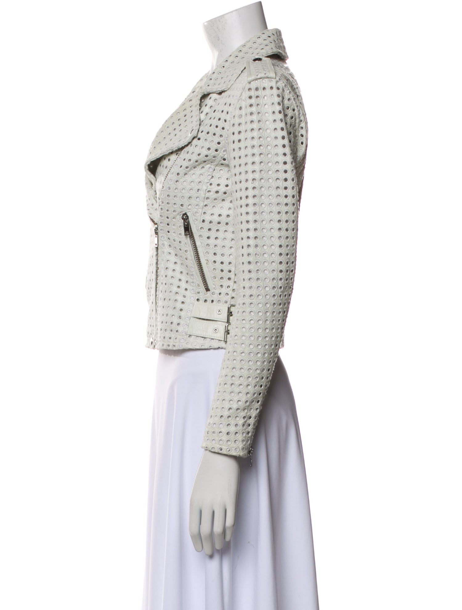 Iro Lamb Leather Tweed Pattern Blazer