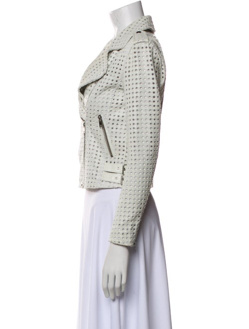 Iro Lamb Leather Tweed Pattern Blazer