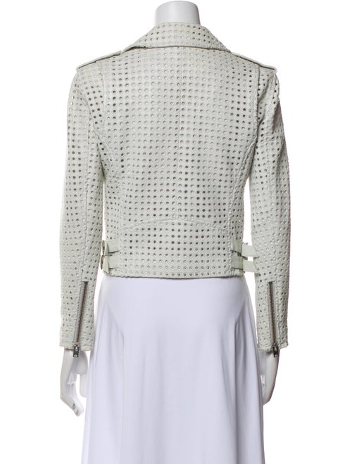 Iro Lamb Leather Tweed Pattern Blazer