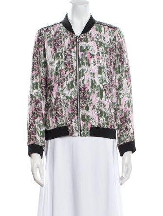 Iro Silk Floral Print Bomber Jacket