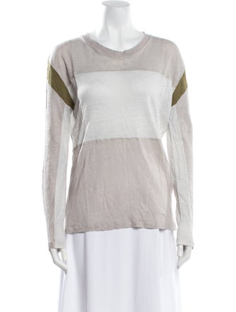 Iro Linen Colorblock Pattern T-Shirt