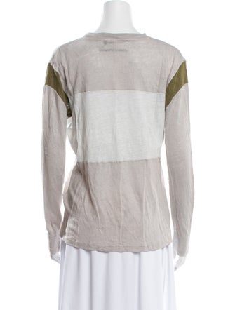 Iro Linen Colorblock Pattern T-Shirt