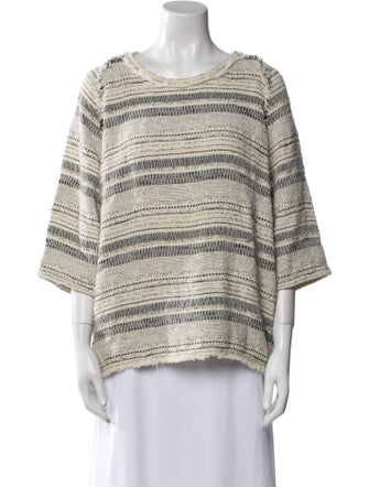 Iro Striped Bateau Neckline Sweatshirt