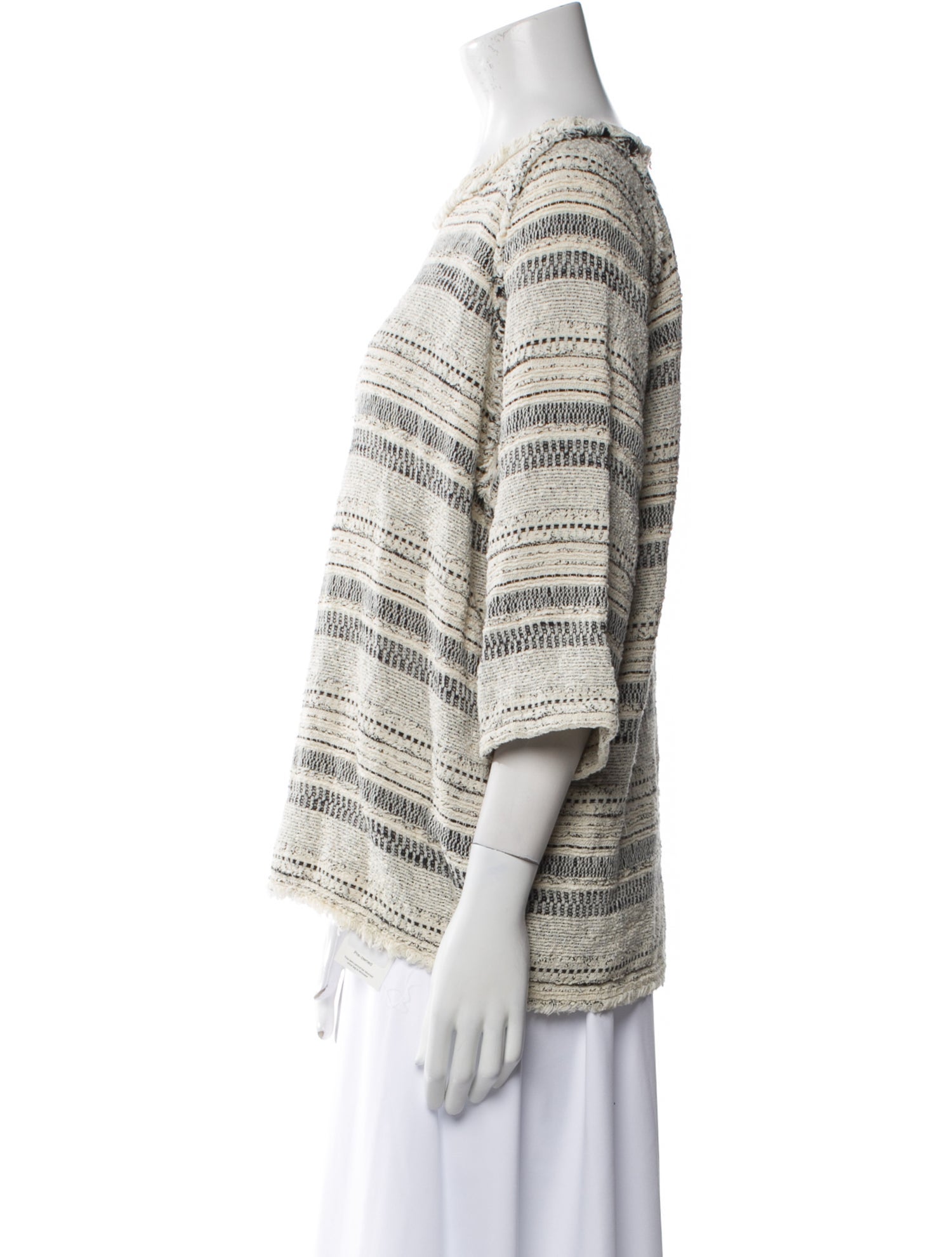 Iro Striped Bateau Neckline Sweatshirt