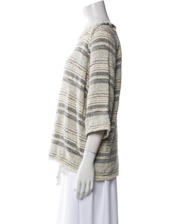 Iro Striped Bateau Neckline Sweatshirt