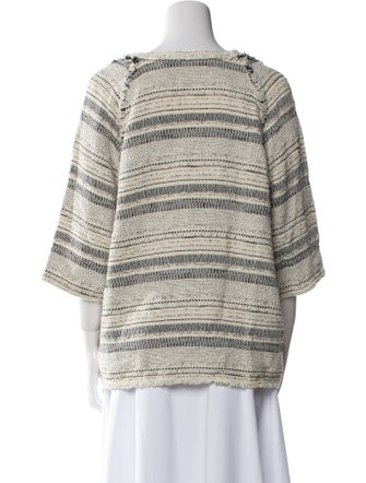 Iro Striped Bateau Neckline Sweatshirt