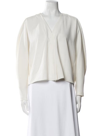 Iro V-Neck Long Sleeve Crop Top