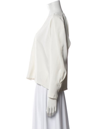 Iro V-Neck Long Sleeve Crop Top