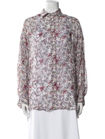 Iro Floral Print Mock Neck Blouse