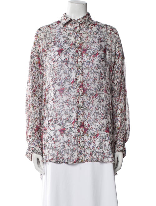 Iro Floral Print Mock Neck Blouse