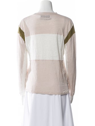 Iro Linen Colorblock Pattern T-Shirt