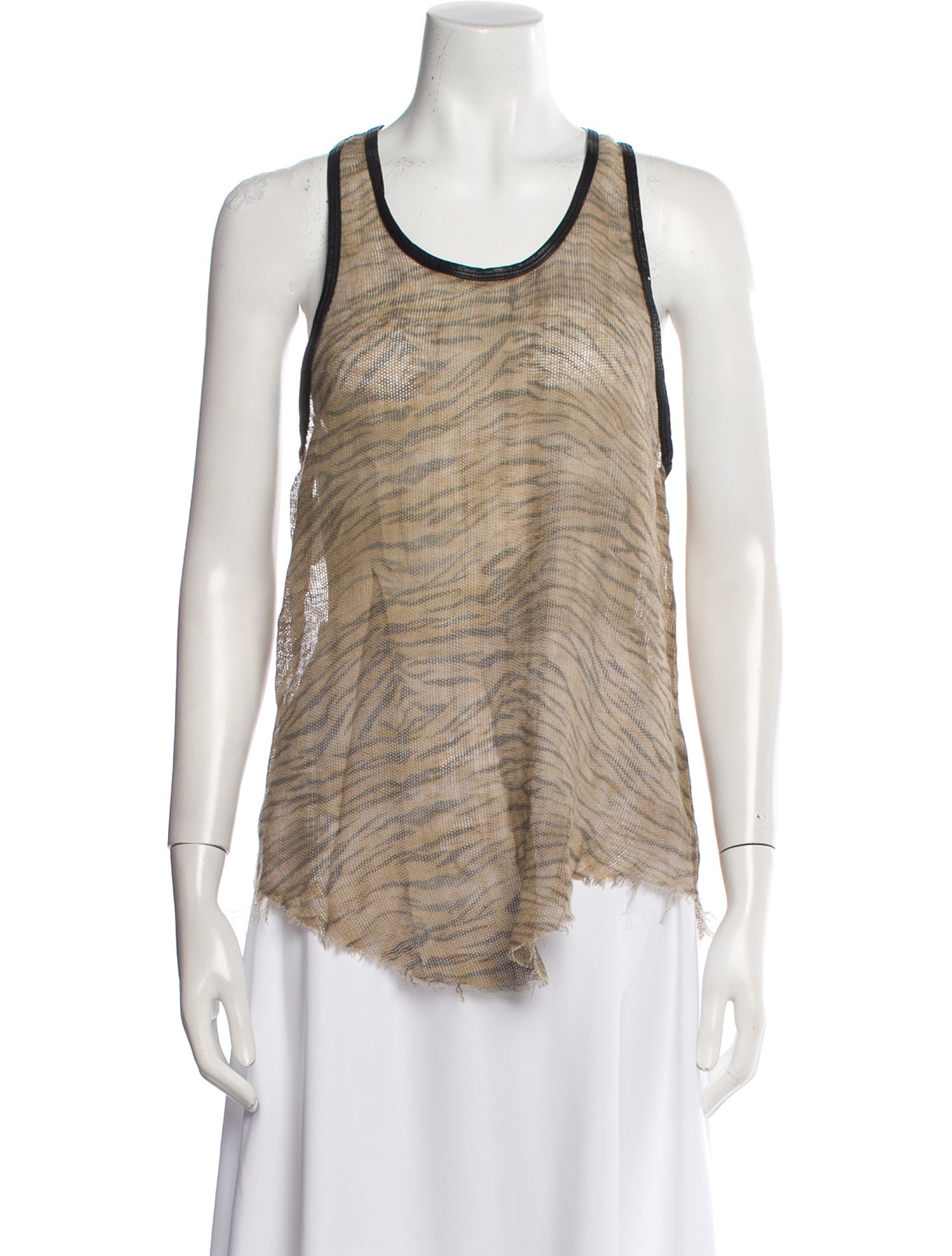 Iro Animal Print Scoop Neck Top