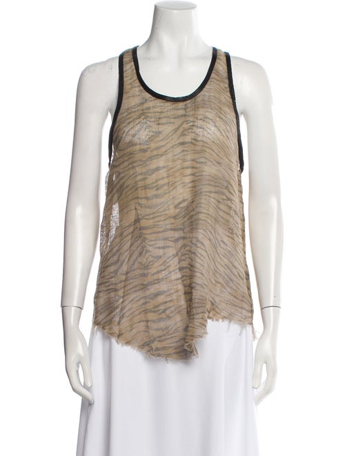 Iro Animal Print Scoop Neck Top