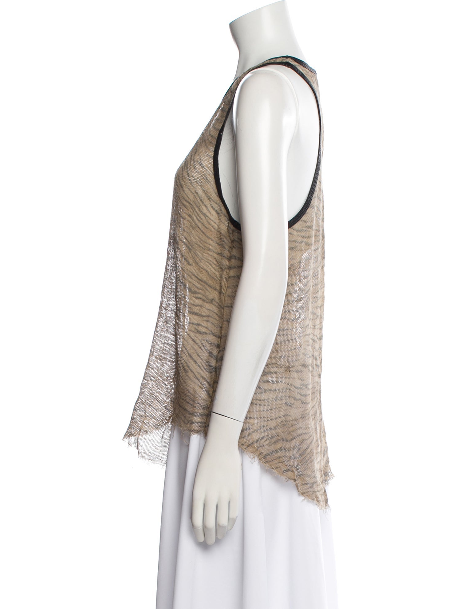 Iro Animal Print Scoop Neck Top