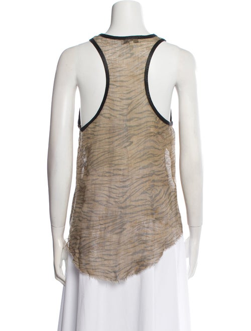 Iro Animal Print Scoop Neck Top