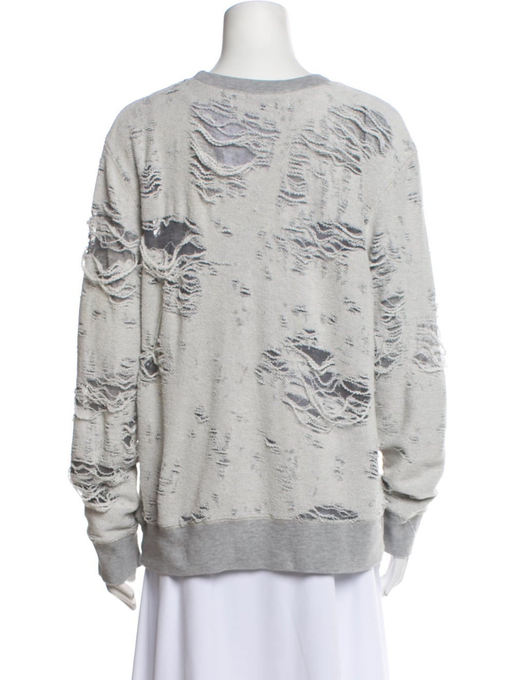 Iro Pullover Grey Printed Distressed Accents Long… - image 3