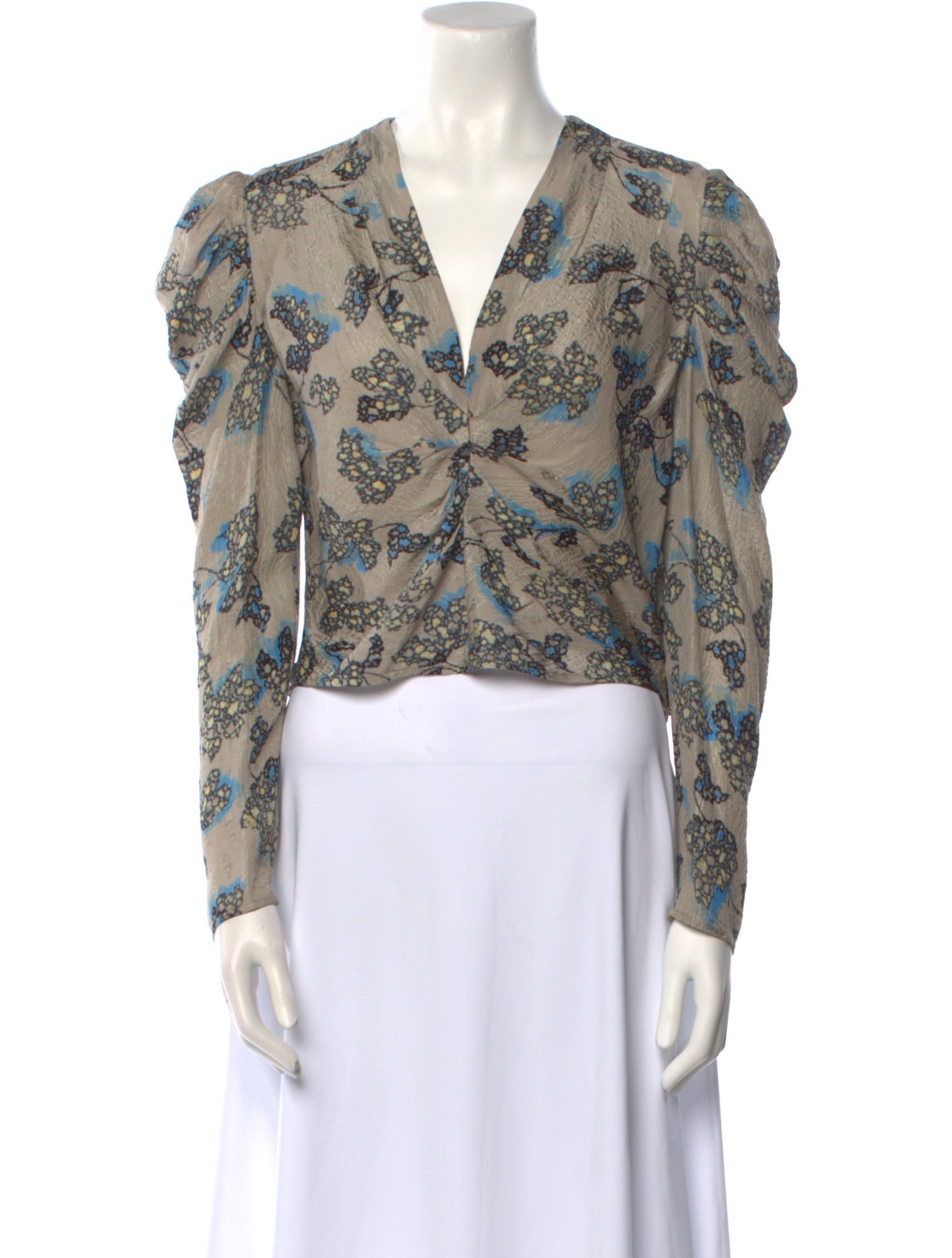 Iro Printed V-Neck Crop Top